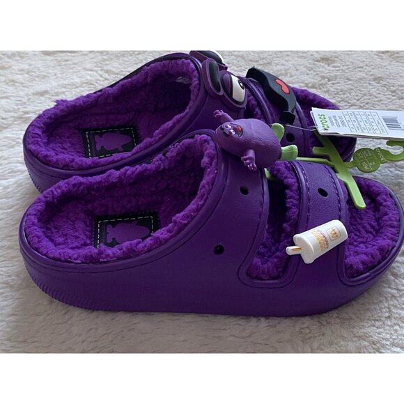 Crocs McDonalds Grimace Cozzzy Sandal Purple Men’s Sz 4 Women’s 6 FurLined Fuzzy - Picture 9 of 12